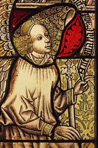 Retratando o anjo Gabriel na Anunciação, originalmente do Alto Reno de French School