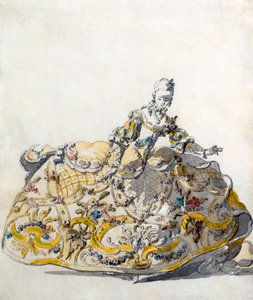 Design para um vestido de senhora, de 1780 de French School