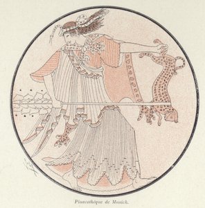 Detalhe da olaria grega (cor litho) de French School