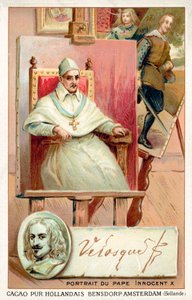 Diego Velasquez, pintor espanhol, e retrato do Papa Inocêncio X (chromolitho) de French School
