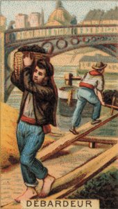 Docker a descarregar uma barcaça (cromolitho) de French School