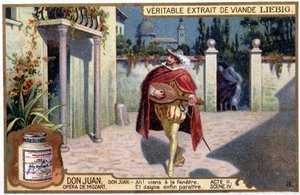 Don Juan em Troubadour: Ato II sc. IV da ópera de Mozart "Don Giovanni" Liebig Cromolitografia, v.1900 de French School
