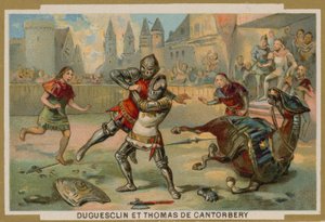 Duelo entre Bertrand du Guesclin e Thomas de Canterbury, Dinan, Bretanha, 1357 de French School