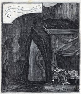 Orelha de Dionísio - Orecchio di Dionisio (Orecchio di Dionigi) - Interior da caverna conhecida como Orelha de Dionísio em Siracusa - Gravura em "Ciências trazidas à graça de todos - física e química" por Alexis Clerc - Final do século XIX. Co privado de French School