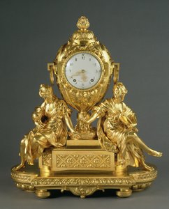 Início Luís XVI Relógio de Mantel, c.1765 (ormolu) de French School