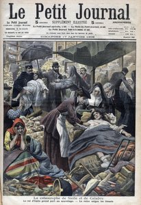 Terremoto na Sicília, Calábria 1909 "Le Petit Journal" de janeiro de 1909 (gravura) de French School