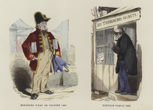 Vendedor de Eau de Colônia, 1845, e escritor público, 1840 de French School
