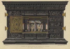 Gabinete de ébano conhecido como o Gabinete da Odisséia, do século 17 de French School