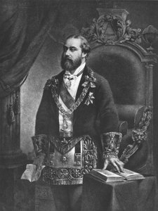 Edward (1841-1910) Prince of Wales, mais tarde Edward VII, como Grão-Mestre da Maçonaria, 1884 de French School