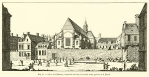 Igreja dos Minimes, construída em 1610; fac-símile de uma gravura de I Marot de French School