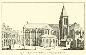 Igreja e Massa sepultura do Templo, em 1650; dapres eu Sylvester de French School