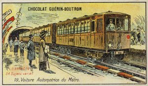 Trem elétrico de metrô (chromolitho) de French School