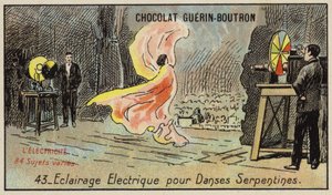 Iluminação eléctrica para a dança da serpentina (chromolitho) de French School