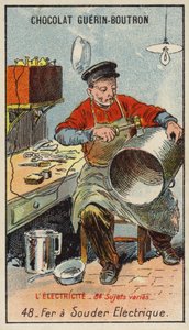 Ferro de solda eléctrico (chromolitho) de French School