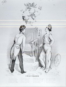 Electricidade, caricatura da revolução de 1848 de French School