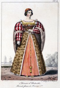 Eleonore da Áustria (1498/1558), infante da Espanha, esposa do rei Manoel de Portugal e segunda esposa de François I, rei de França. de French School