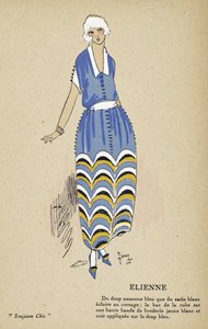 Elienne, de Toujours Chic, pub.1921-22 (impressão a stencil) de French School