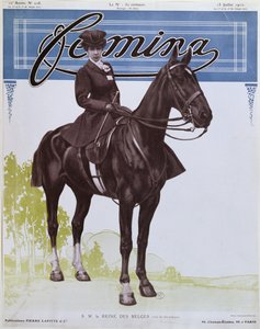 Elisabeth (1876-1965) Rainha dos Belgas, da capa da Revista Femina, 15 de julho de 1910 de French School