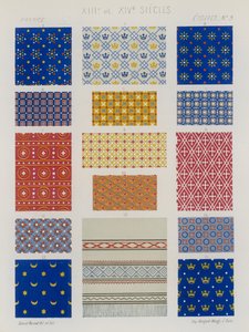 Tecidos bordados da França dos séculos XIII e XIV de French School