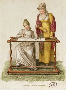 Bordado, c.1810-20 (gravação a cores) de French School