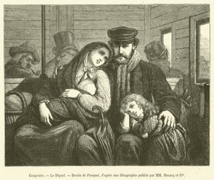 Emigrantes, A Partida (gravura) de French School