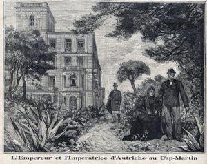 Imperador Francisco José I da Áustria (1830-1916) e Imperador da Áustria Elisabeth Amelie de Wittelsbach conhecido como Sissi (1837-1898) em Cap Martin na região dos Alpes Marítimos da Provença-Alpes-Cote d