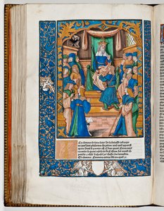 Imperador Nero está alarmado com as notícias na Judeia, 67 d.C. (impressão colorida à mão) de French School