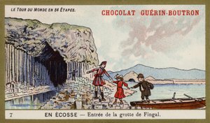 Entrada na Caverna do Fingal; Escócia (chromolitho) de French School