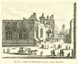 Entrada do Hotel-Dieu em 1650; Sylvester de French School