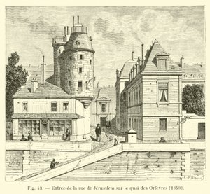 Entrada, para, jerusalém, rua, ligado, a, quai, des, Orfevres, 1850 de French School