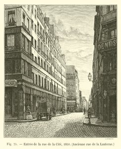 Entrada para a Rue de la Cité, 1850, Old Lantern Street de French School