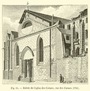 Entrada para a Igreja Carmelita, rue des Carmes, 1780 de French School