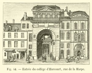 Entrada do Harcourt College, rue de la Harpe de French School