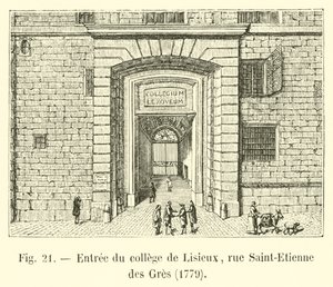Entrada da Faculdade de Lisieux, rue Saint-Etienne des Gres, 1779 de French School