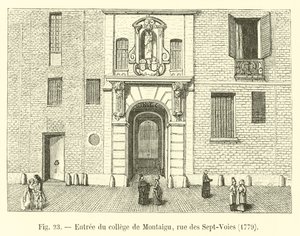 Entrada para o Colégio Montaigu, rue des Sept-Voies, 1779 de French School
