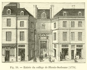 Entrada do colégio de Plessis-Sorbonne, 1779 de French School