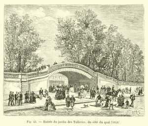 Entrada para o Jardim das Tulherias, ao lado do cais, 1858 de French School