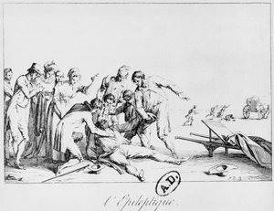 Ataque epiléptico na rua, c.1800 de French School
