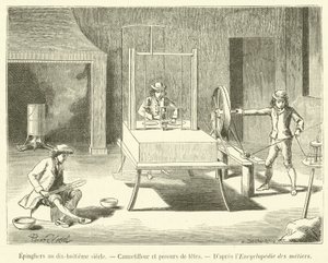 Pinmakers no século XVIII, Cannetilleur et poseurs de tetes (gravura) de French School