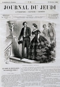 Episódio da série de romances O Conde de Monte Cristo (Monte Cristo) - em "Le Journal du Jeudi" de 14/10/1860 de French School