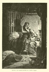 Eponina e Sabinus escondidos em um cofre de French School