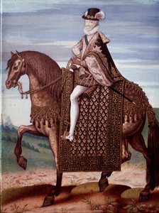Retrato equestre de Henrique IV (1553-1610) Rei de França (Retrato de Henrique IV rei de França) Pintura anónima de French School