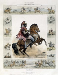 Retrato equestre de Xenofonte - em "Pitoresca história da equitação antiga e moderna" por Charles Aubry de French School