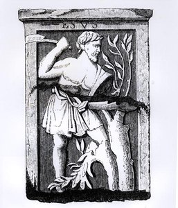 Esus, o Grande Deus da Natureza, ilustração da Ciência e Literatura na Idade Média e Renascença, escrita e gravada por Paul Lacroix, 1878 de French School