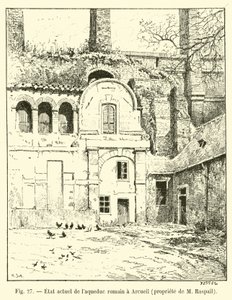 O estado atual da igreja romana em Arcueil, propriedade de M Raspail de French School