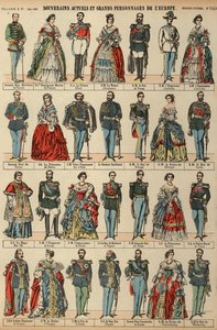 Realeza europeia (gravura a cores) de French School