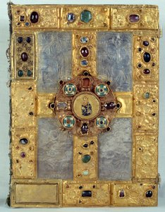 Evangélico incrustado com pedras preciosas de São Gauzelin (Gauzelin de Toul) de French School