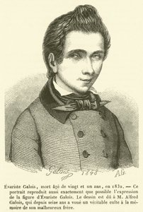 Evariste Galois, morreu aos 21 anos de idade, em 1832 (gravura) de French School