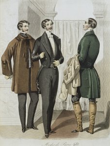 Vestido de noite, ilustração do Le Journal des Tailleurs, 16 de fevereiro de 1851 (gravura a cores) de French School