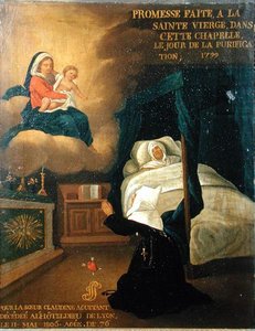 Ex voto para a Irmã Claudine Aguetant, que morreu no hospital geral de Lyon de French School